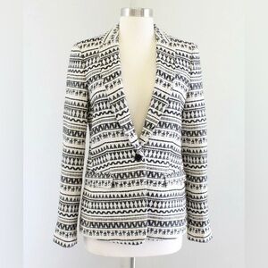 Banana Republic Black and White Jacquard fit Blazer size 8